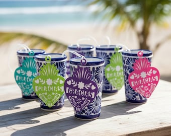 Gracias Favor Tags | Heart Shaped Thank You Tags | Fiesta Wedding Decor | Custom Colors & Text