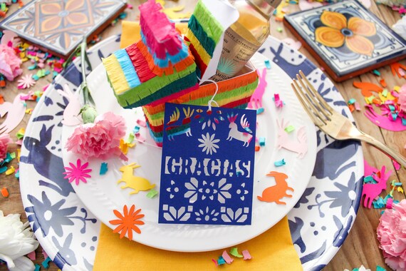 Otomi Design Gift Tags Set Of 12 Cinco De Mayo Decorations Etsy