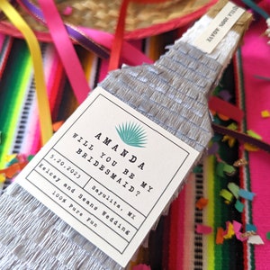 Tequila Bridesmaid Proposal 1, Mini Tequila Piñata, Bridesmaid Gift, Cinco de Mayo, Bachelorette Gift, Hangover Kit, Mexico Welcome Bag image 6