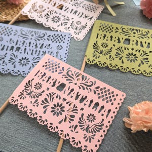 Personalized Papel Picado Flags: Cielito Lindo Baby Shower Decorations image 7