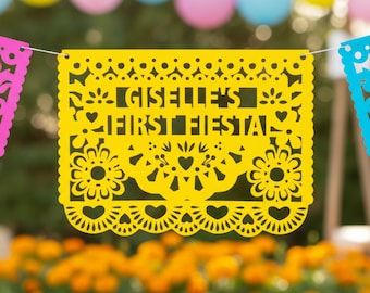 Floral Papel Picado Banner Personalized Fiesta Birthday Decor | Quinceanera  Baby Shower | Cinco de Mayo