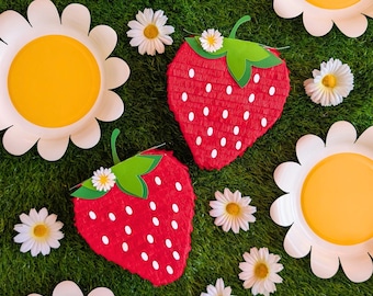 Strawberry Mini Piñata Favors: Berry First Birthday Party Decorations
