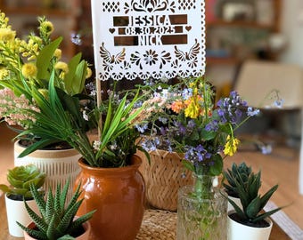 Personalized Papel Picado Flags: Custom Wedding Decorations