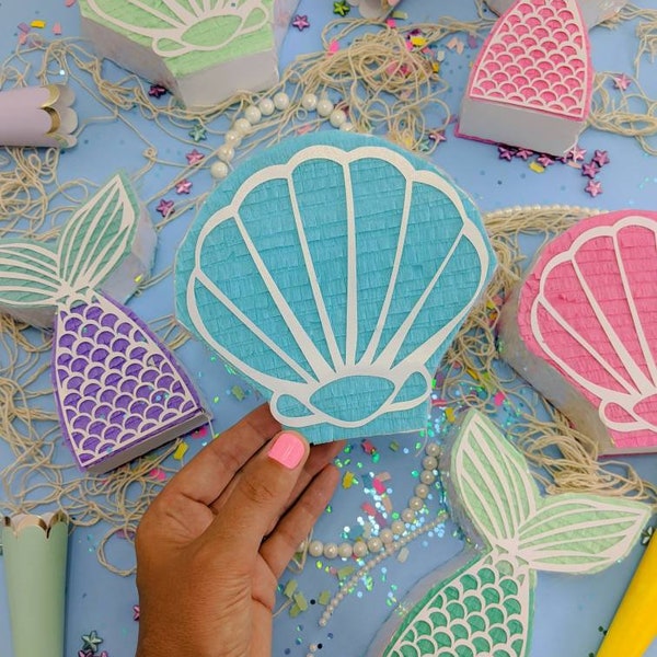 Seashell Mini Piñata (1), Seashell Party Favors, Mermaid Party Decorations, Under the Sea Party, Mermaid Birthday, Shell Pinata, 1 FAVOR