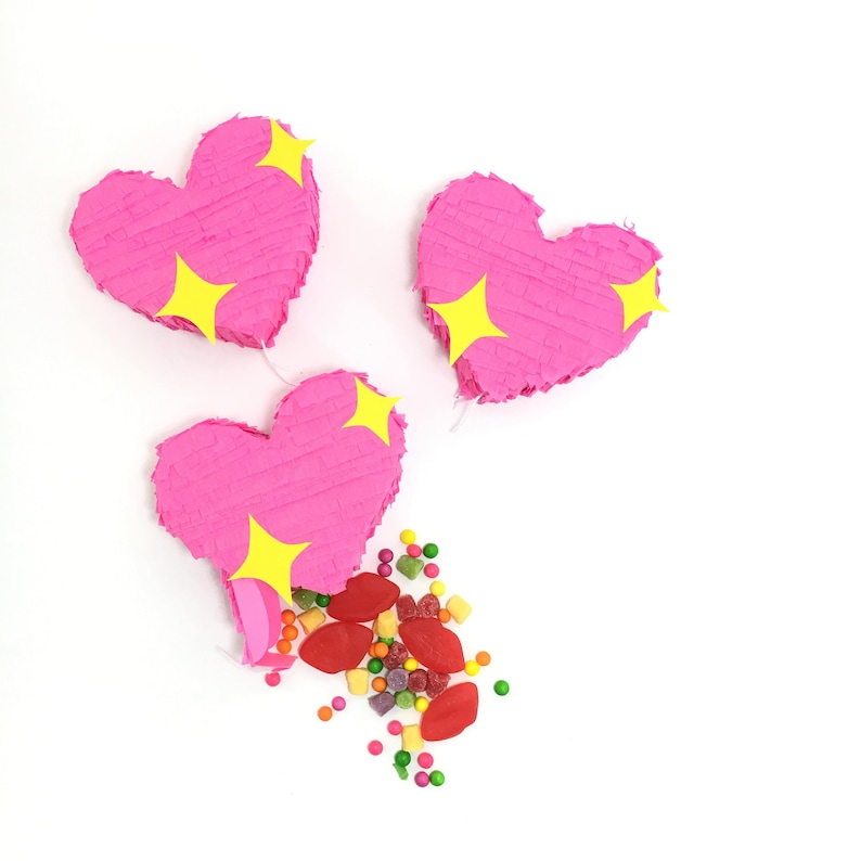 Heart Emoji Party Favors Mini Pinatas Mini Heart Piñata image 0