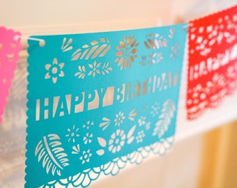 Fiesta Birthday Banner (1), Personalized Party Decorations, Personalized Papel Picado, Personalized Birthday Banner, Bridal Shower Decor