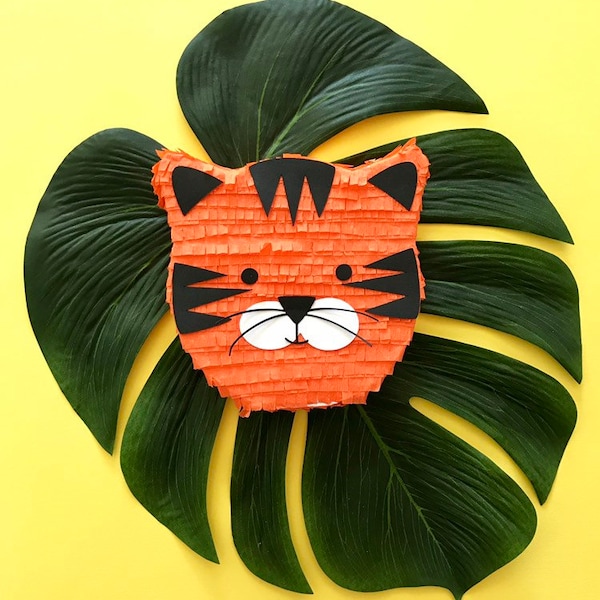 Tiger Party Favor Mini Piñata (1), Mini Tiger Pinata, Wild and Three, Party Animals, Wild One, Two Wild, Four Ever Wild Party, 1 Tiger