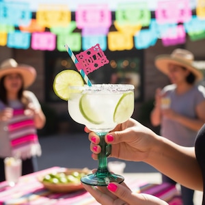 Fiesta Papel Picado Straws with Text | Cinco de Mayo Party Straws image 9