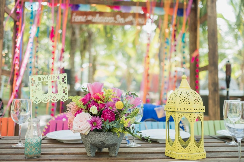 Numéros de table de mariage, Talavera, Papel Picado, mariage à destination, Fiesta mexicaine, Cinco de Mayo, décorations, centre de table, fête, LOT de 12 image 3