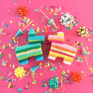 Mini Pinata 3 Party Favor, Fiesta Decoration, Fiesta Wedding Favor, Mini Donkey Pinata, Fiesta Theme Party, Cinco de Mayo Set of 3 Pinatas image 5