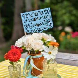 Custom Papel Picado Baby Shower Centerpiece: Cielito Lindo Flags