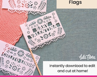 Cielito Lindo Papel Picado Flags SVG: Floral Design (Digital Download)