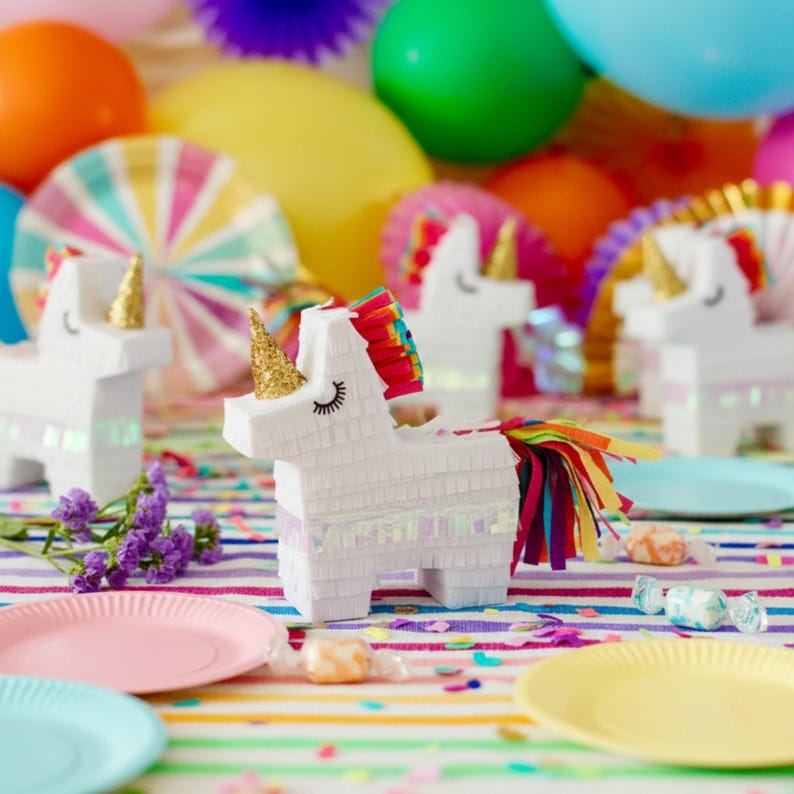 Unicorn Party Favors - Mini Unicorn Pinatas by Lula Flora image 5