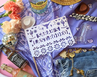 Personalized Last Rodeo Bachelorette Party Flags: Western Theme Decoration