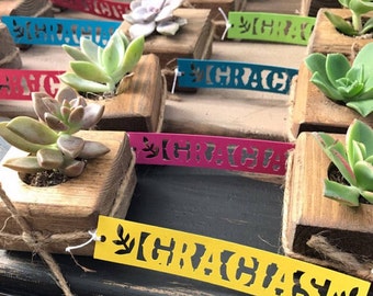 Fiesta Hang Tags, Thank You Tags, Mexican Wedding Fiesta Gift Tags, Wedding Favor Tags, Set of 12