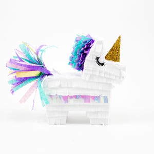 Mini Unicorn Pinata 3, Unicorn Piñata, Unicorn Party Favors, Unicorn Baby Shower, Unicorn Birthday Party, Princess Party, Set of 3 image 6