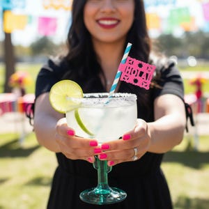 Fiesta Papel Picado Straws with Text | Cinco de Mayo Party Straws image 8