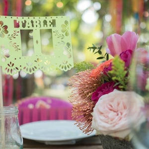 Numéros de table de mariage, Talavera, Papel Picado, mariage à destination, Fiesta mexicaine, Cinco de Mayo, décorations, centre de table, fête, LOT de 12 image 1