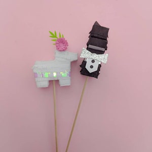 Bride and Groom Mini Piñata Donkey Toppers, Custom Pinata Fiesta Wedding Cake Topper, Destination Wedding Cake Topper, Piñata Cake Toppers image 9