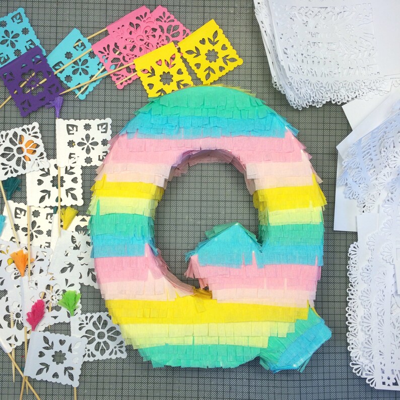 Pinata Letter 10 Tall Fringe Letter Pinata Style Etsy