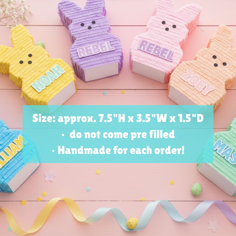Conejitos de Pascua personalizados y rellenables para niños / Rellenos para cestas / Regalos de Pascua personalizados / Conejito de malvavisco imagen 2