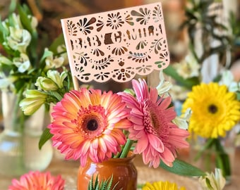 Personalized Papel Picado Flags: Pink Talavera Fiesta Decoration