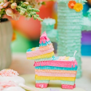 Mini Pinata 3 Party Favor, Fiesta Decoration, Fiesta Wedding Favor, Mini Donkey Pinata, Fiesta Theme Party, Cinco de Mayo Set of 3 Pinatas image 2