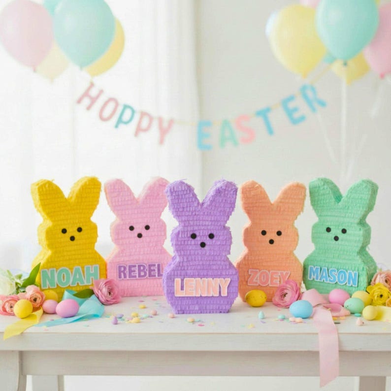 Personalized and Fillable Easter Bunnies for Kids | Basket Stuffers | Custom Easter Gifts | Marshmallow Bunny