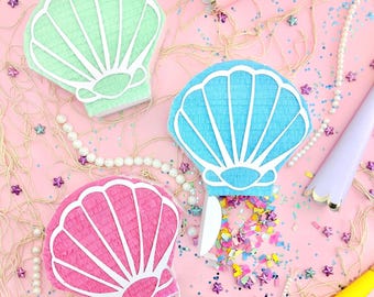 Shell Pinata Seashell Party Pinata - Mermaid Birthday Decorations, Ocean Sea Party ...