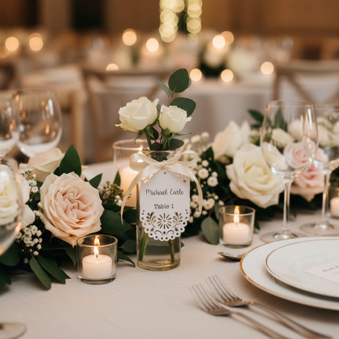 Personalized Wedding Seat Chart Tags, Elegant Event Name Tags - Etsy