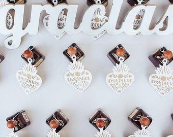 Custom Papel Picado Gift Tags: Spanish Thank You Party Favors