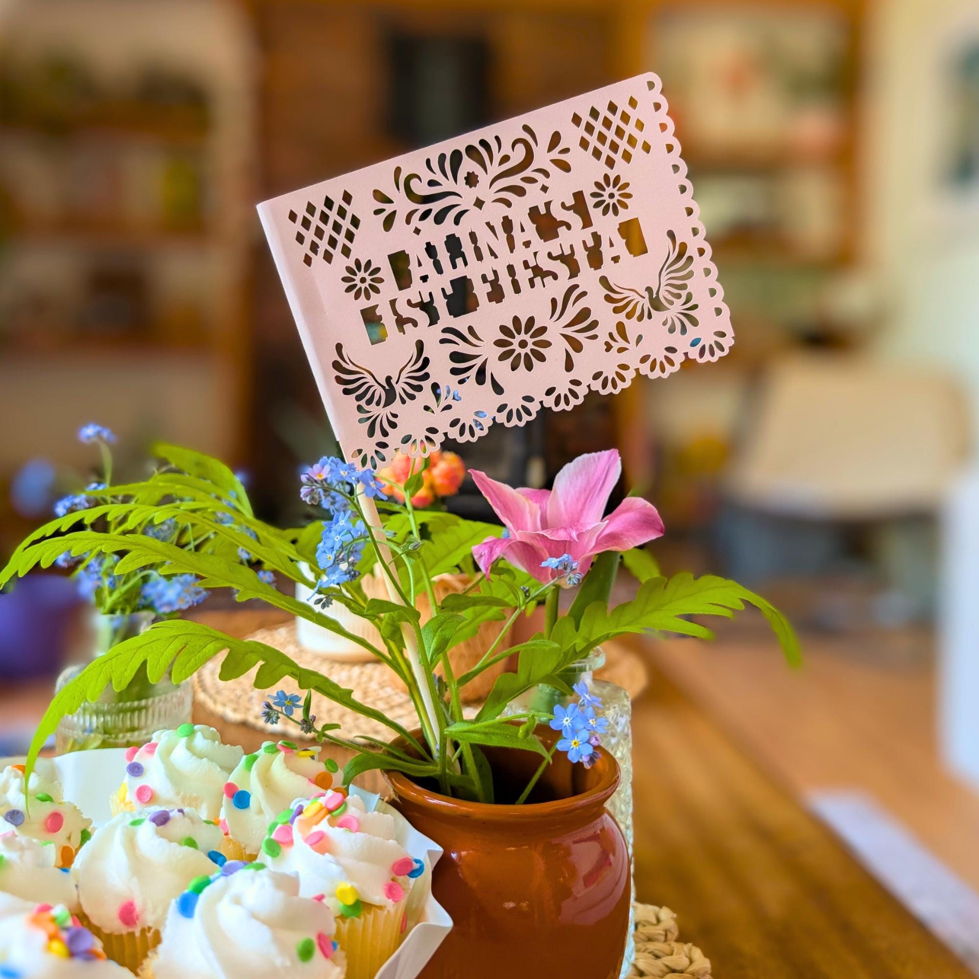 Custom First Fiesta Papel Picado Flags: Cielito Lindo Birthday Decorations
