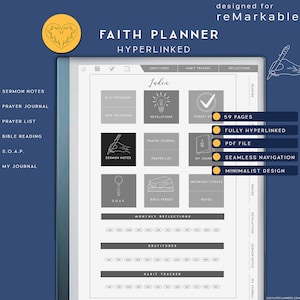 Faith Planner for reMarkable Tablet: Christian Digital Journal (PDF)