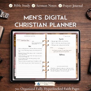 Christian Planner for Men | Bible Study, Sermon Notes & Prayer Journal PDF for iPad