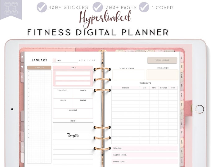 Fitness Planner, Workout Planner, Digital Planner Ipad, Notability Planner, Fitness Journal, Goodnotes Template, XODO Planner