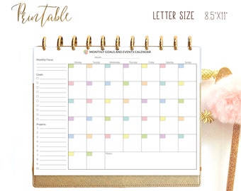 Monthly Planner Letter Size Planner Monthly To Do List made to fit Big Happy Planner Inserts