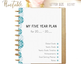 Yearly Goals Tracker for Big Happy Planner Inserts Printable Planner 2023