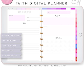 Christian Planner, Digital Bible, Bible study, Sermon Notes, Notability Planner, xodo digital planner, Goodnotes Template, Ipad Planner