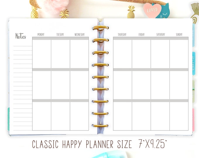 Weekly Planner Pages, made to fit Happy Planner Inserts Printable