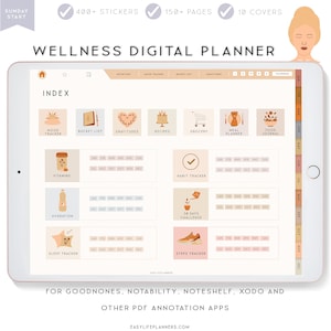 Digital Planner Wellness Planner, Goodnotes Template, Self Care Planner ...