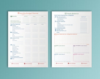 financial planner letter financial organizer printable budget etsy