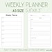 A5 Planner Inserts Weekly Printable A5 Weekly Insert Weekly | Etsy