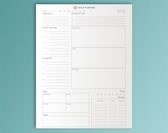 daily planner printable daily schedule desk planner family etsy