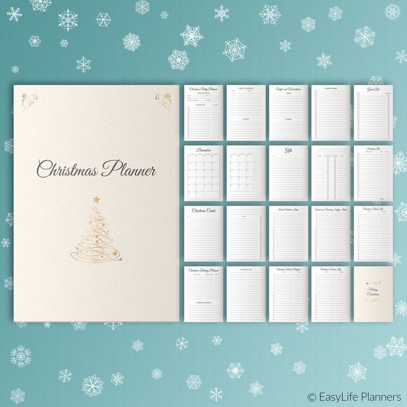 Christmas Planner Printable, christmas organizer, A5 Filofax Insert, a5 planner refills image 2