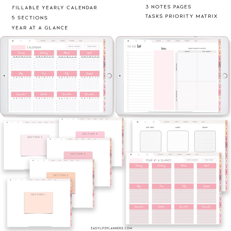 Digital Wellness Planner for iPad, Notability Planner, XODO Planner, Goodnotes Planner, Habit Tracker image 8