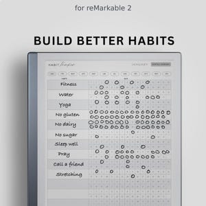 reMarkable 2 Habit Tracker PDF | Hyperlinked Monthly Habit Planner (12 Months)