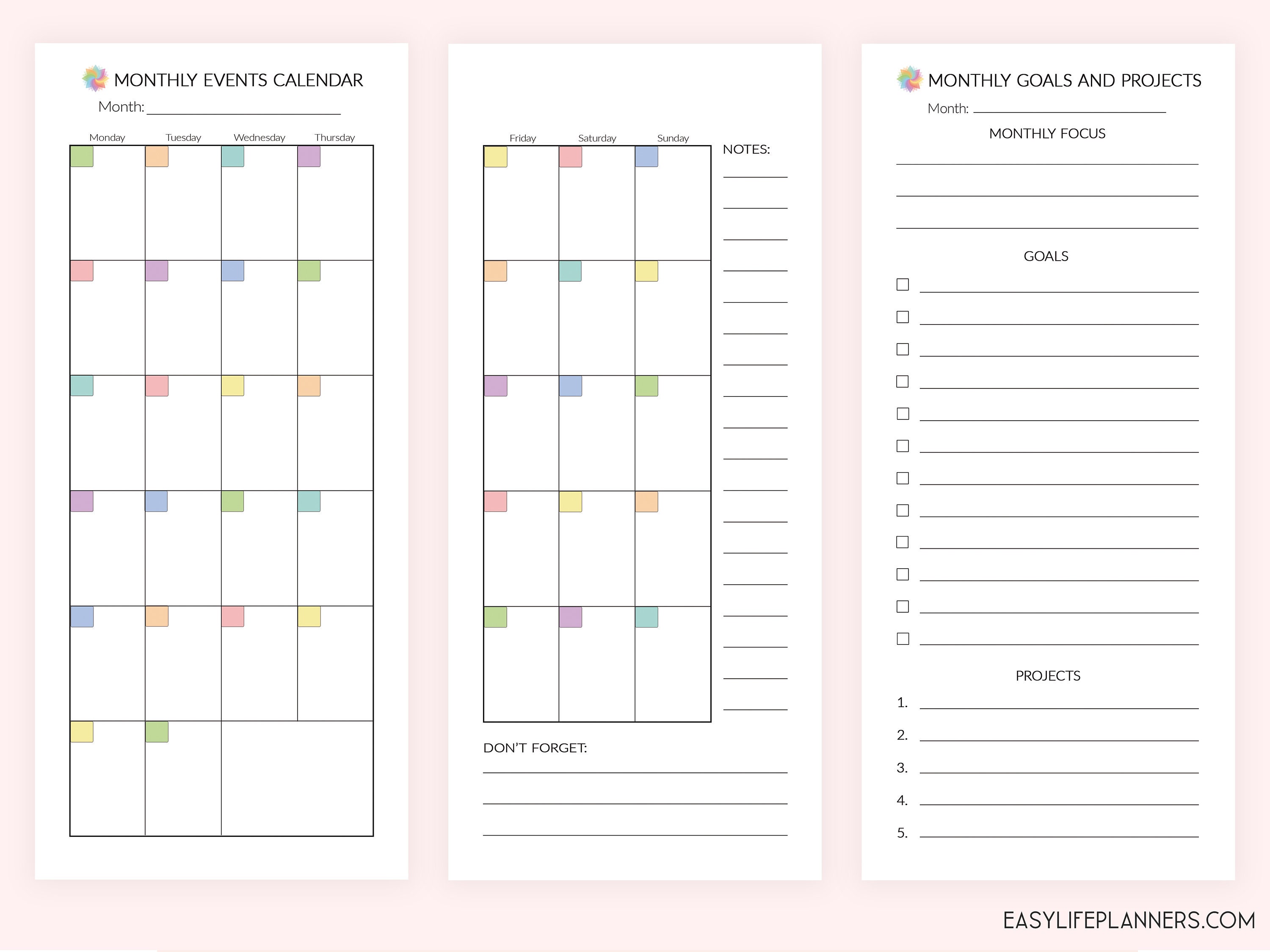 Month On Two Pages Half Sheet Happy Planner Happynichi | Etsy