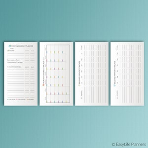 Monthly Budget and Expenses Midori Insert Bills Financial Binder inserts MTN inserts Midori Planner Sized Savings Tracker Instant Download image 2