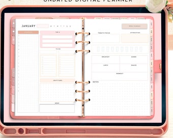 Undated Digital Planner for iPad, Notability Planner, Fitness Planner, Budget Planner, Digital Life PLanner, XODO Planner Goodnotes Template