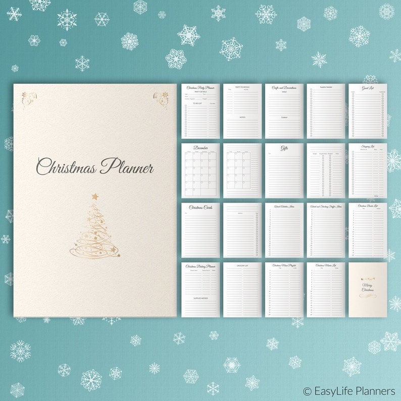 Christmas Planner Printable, christmas organizer, A5 Filofax Insert, a5 planner refills image 6